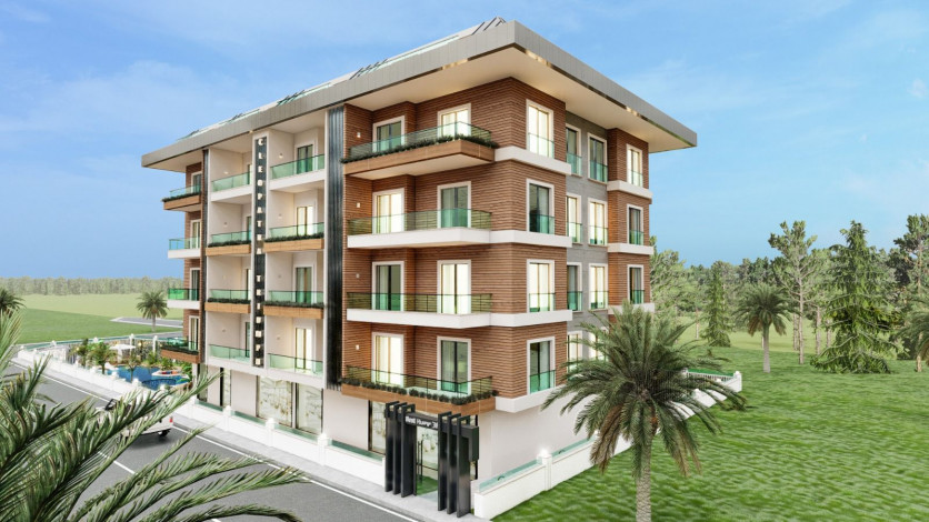 Новый проект в самом сердце Аланьи рядом с пляжем Клеопатра, 56 – 100 м2 - Ракурс 34