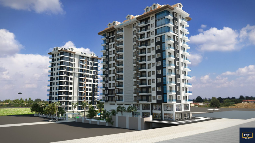 Инвестиционный проект в Махмутларе на центральной улице Барбарос в 150 м от моря, 85-168 м2 - Ракурс 24