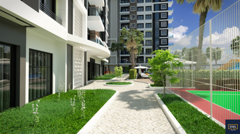 Инвестиционный проект в Махмутларе на центральной улице Барбарос в 150 м от моря, 85-168 м2 - Ракурс 26