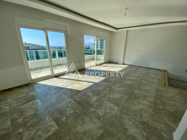 Просторный дуплекс с панорамными окнами и видом на море в районе Каргыджак, планировка 1+1, 78м2 - Ракурс 13