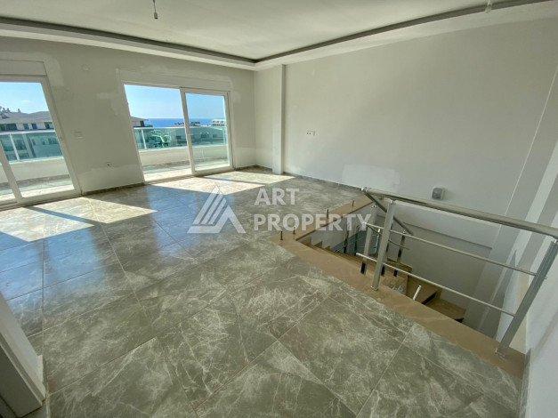 Просторный дуплекс с панорамными окнами и видом на море в районе Каргыджак, планировка 1+1, 78м2 - Ракурс 14