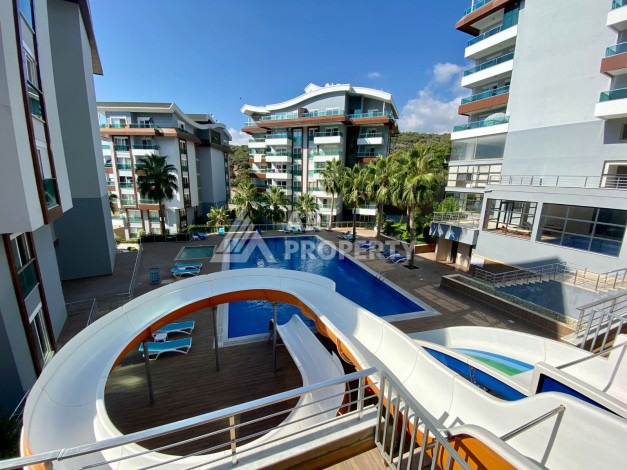 Просторный дуплекс с панорамными окнами и видом на море в районе Каргыджак, планировка 1+1, 78м2 - Ракурс 19