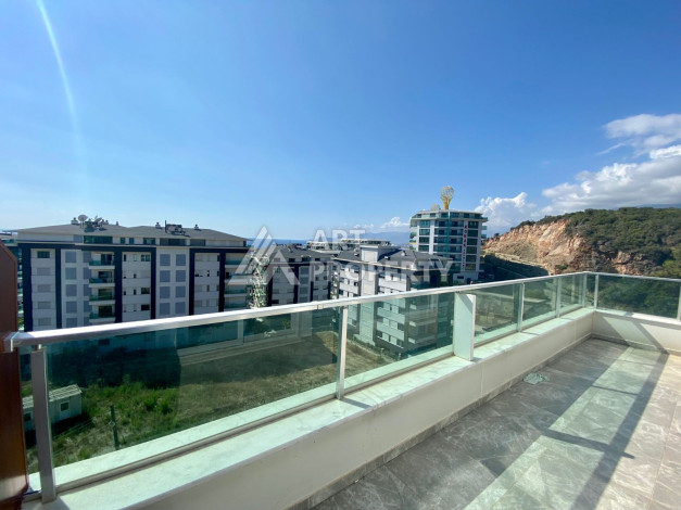 Просторный дуплекс с панорамными окнами и видом на море в районе Каргыджак, планировка 1+1, 78м2 - Ракурс 21