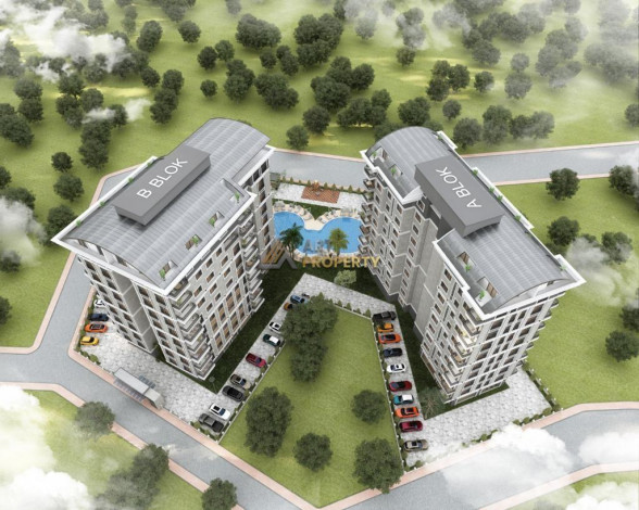 Новый высокодоходный инвестиционный проект в центральной части Алании в районе Клеопатры, 65-140 м2 - Ракурс 30