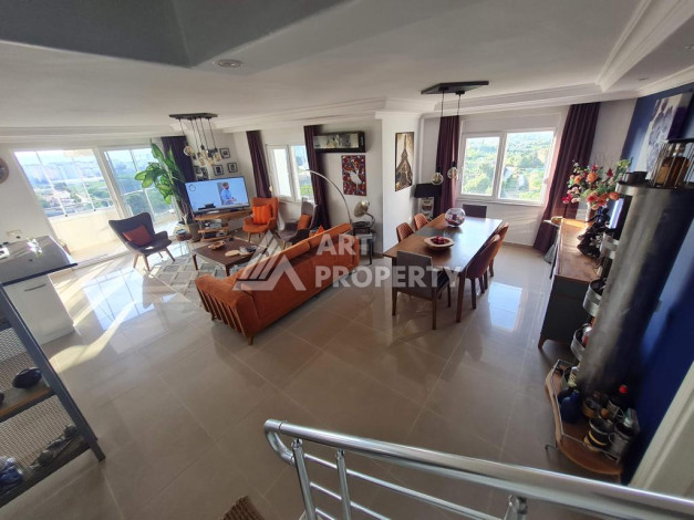 Дуплекс собственной сауной и потрясающим видом на море, горы и город в районе Махмутлар, планировка 3+1, 150м2 - Ракурс 6