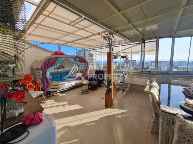 Дуплекс собственной сауной и потрясающим видом на море, горы и город в районе Махмутлар, планировка 3+1, 150м2 - Ракурс 15