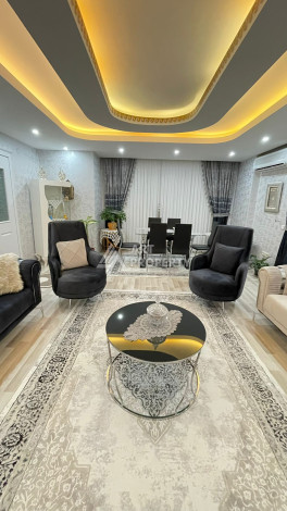 Апартаменты с просторной террасой и видом на море планировки 3+1 в районе Махмутлар, 185м2 - Ракурс 7