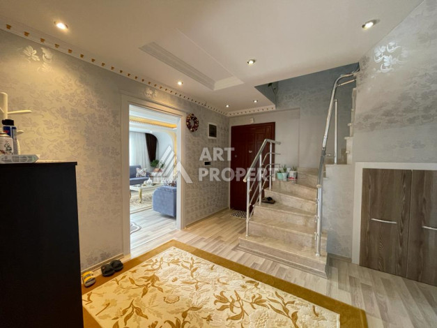 Апартаменты с просторной террасой и видом на море планировки 3+1 в районе Махмутлар, 185м2 - Ракурс 20