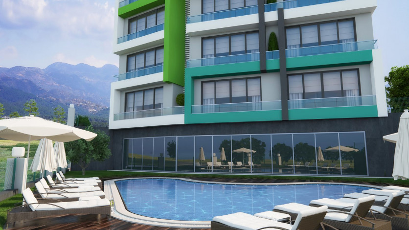 Горящее предложение от одного из лучших застройщиков Алании! Квартиры в готовом комплексе в Авсалларе, 45-135 м2 - Ракурс 3