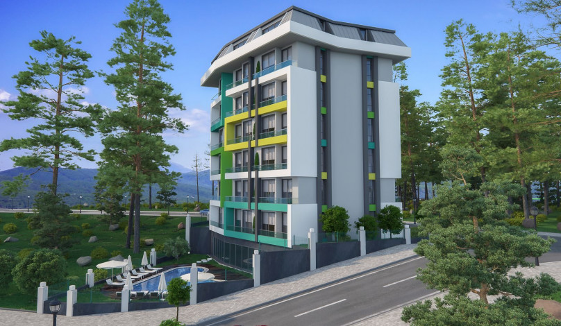 Горящее предложение от одного из лучших застройщиков Алании! Квартиры в готовом комплексе в Авсалларе, 45-135 м2 - Ракурс 8