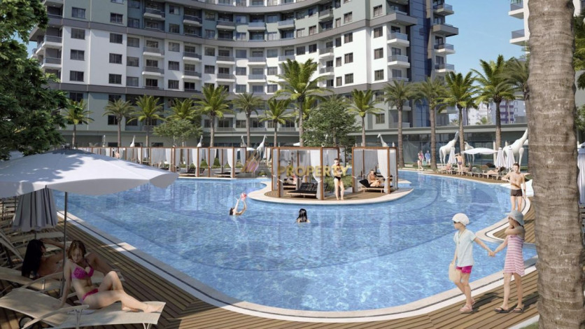 Двухкомнатная квартира в комплексе с инфраструктурой уровня 5-ти звездочного отеля в Махмутлар, 50м2 - Ракурс 24