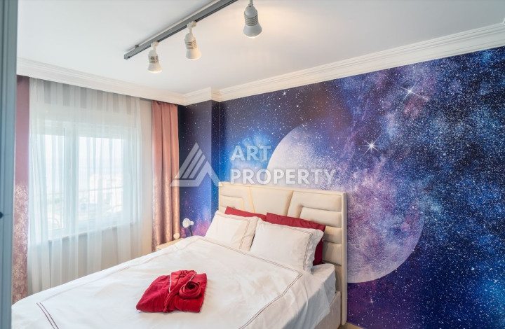 Квартира с потрясающим видом на море планировки 2+1 в районе Махмутлар, 120м2 - Ракурс 17