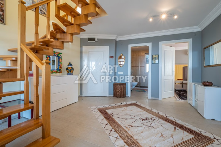 Дуплекс с панорамным видом на Средиземное море и город в районе Каргыджак, планировка 3+1, 145м2 - Ракурс 6