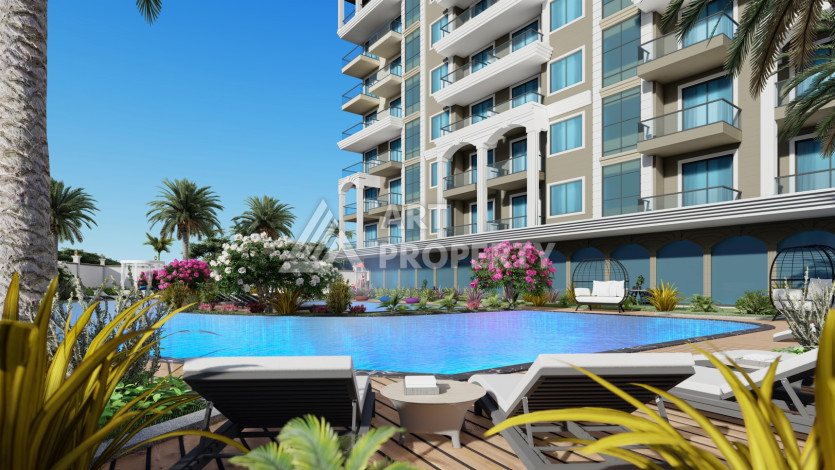 Апартаменты 1+1, 58,5м2, в премиальном жилом комплексе, в районе Авсаллар - Ракурс 7