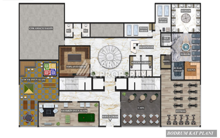 Апартаменты 1+1, 58,5м2, в премиальном жилом комплексе, в районе Авсаллар - Ракурс 12