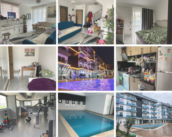 Дуплекс с мебелью планировки 2+1 в районе Оба в комплексе с развитой инфраструктурой - Ракурс 12