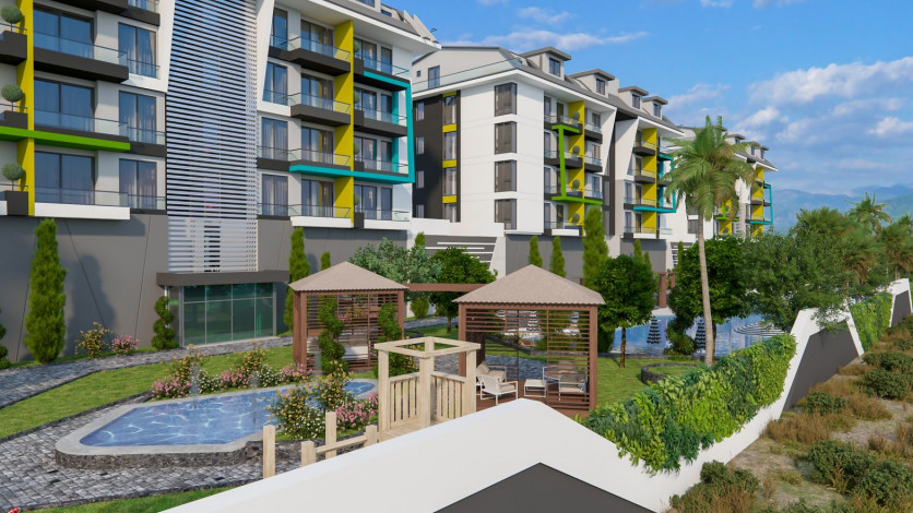 Сданный в эксплуатацию комплекс в Каргыджаке с видом на море, 75-195 м2 - Ракурс 5