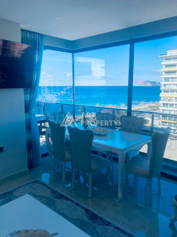 Меблированная квартира с видом на море планировки 2+1 в районе Махмутлар, 135м2 - Ракурс 12