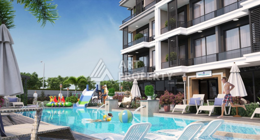 Квартира в строящемся жилом комплексе планировки 1+1, 43м2. Район Авсаллар - Ракурс 2