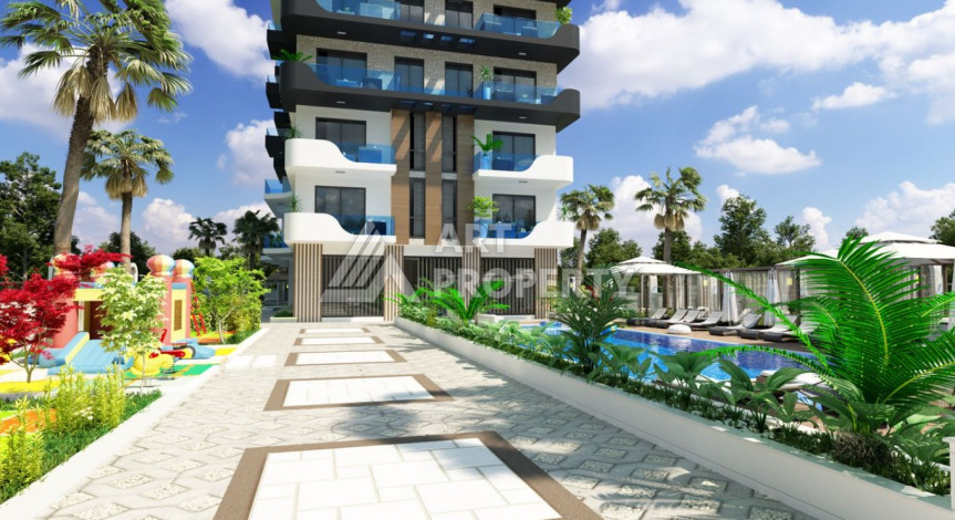 Апартаменты в живописном районе Авсаллар в новом жилом комплексе. Планировка 1+1, 52м2 - Ракурс 3