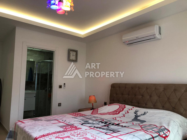 Меблированная квартира с видом на море планировки 2+1 в районе Махмутлар, 110м2 - Ракурс 6