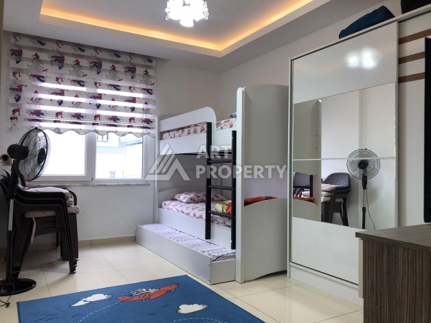 Меблированная квартира с видом на море планировки 2+1 в районе Махмутлар, 110м2 - Ракурс 10