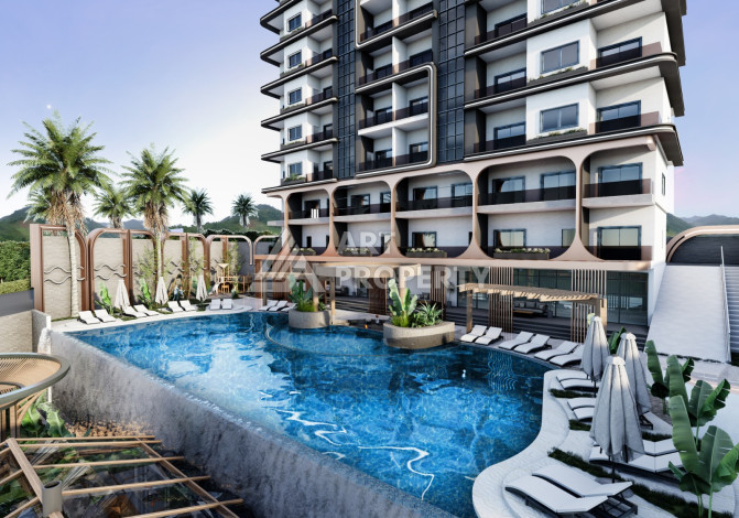 Новый проект в удобной локации, 950метров от моря в районе Махмутлар. - Ракурс 5