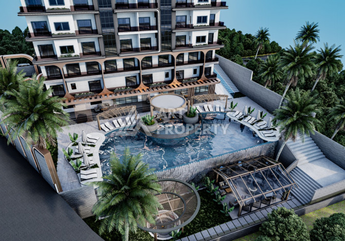 Новый проект в удобной локации, 950метров от моря в районе Махмутлар. - Ракурс 12