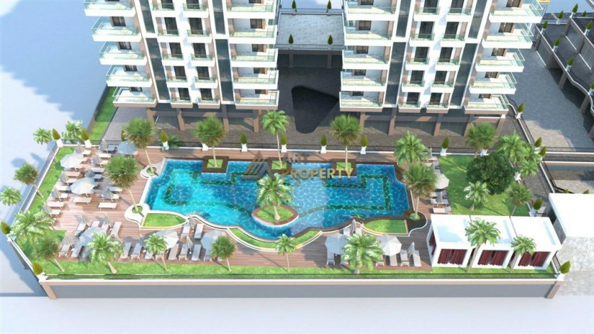 Современный проект на завершающей стадии строительства с богатой инфраструктурой в Махмутлар, 81м2 - Ракурс 13