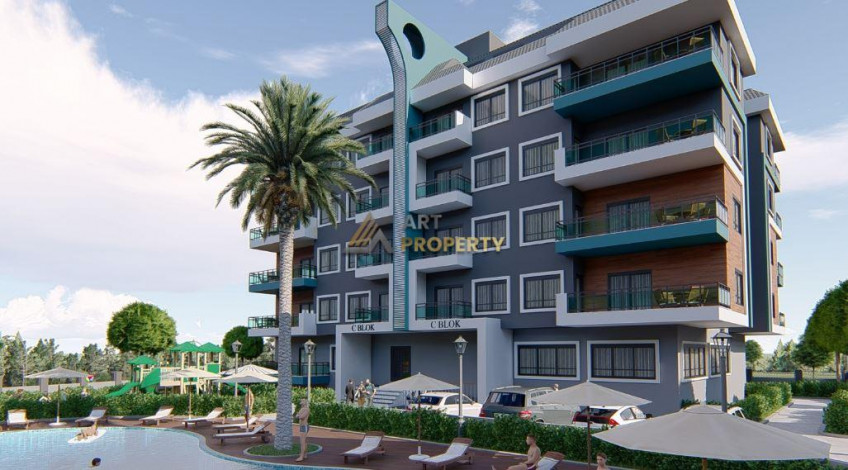 Квартира 1+1 в новом комплексе с хорошей инфраструктурой в районе Оба, 48м2 - Ракурс 5