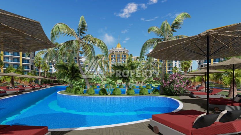 Квартира 1+1 грандиозном проекте на этапе строительства в районе Тюрклер! - Ракурс 6