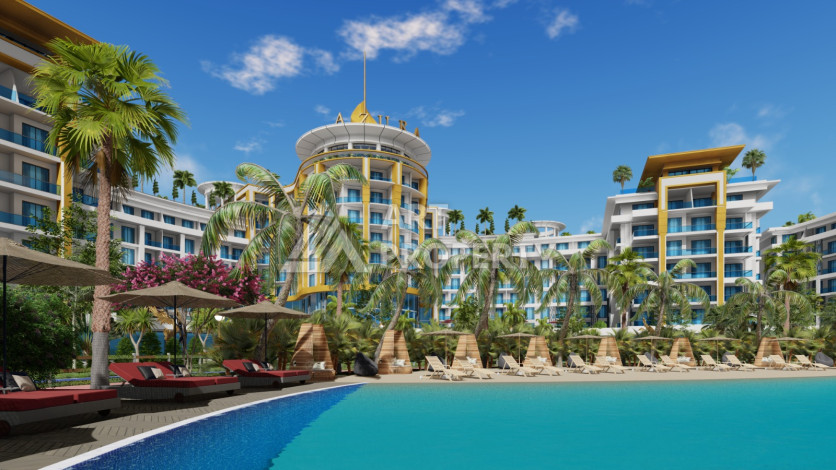 Квартира 1+1 грандиозном проекте на этапе строительства в районе Тюрклер! - Ракурс 15