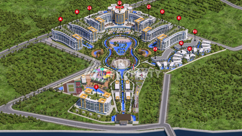 Квартира 1+1 грандиозном проекте на этапе строительства в районе Тюрклер! - Ракурс 20