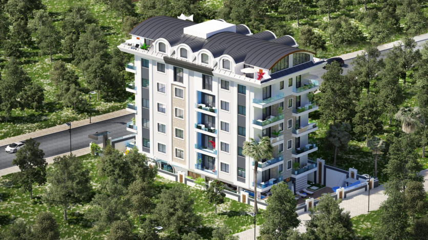 Двухуровневая квартира 3+1 в новом доме в 350 метрах от Средиземного моря, Махмутлар, Аланья - Ракурс 5