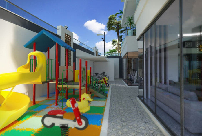 Двухуровневая квартира 3+1 в новом доме в 350 метрах от Средиземного моря, Махмутлар, Аланья - Ракурс 9