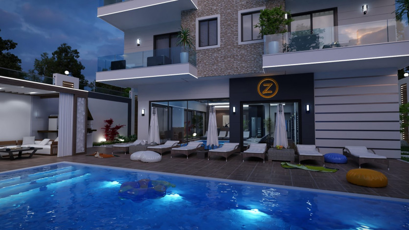 Двухуровневая квартира 3+1 в новом доме в 350 метрах от Средиземного моря, Махмутлар, Аланья - Ракурс 11