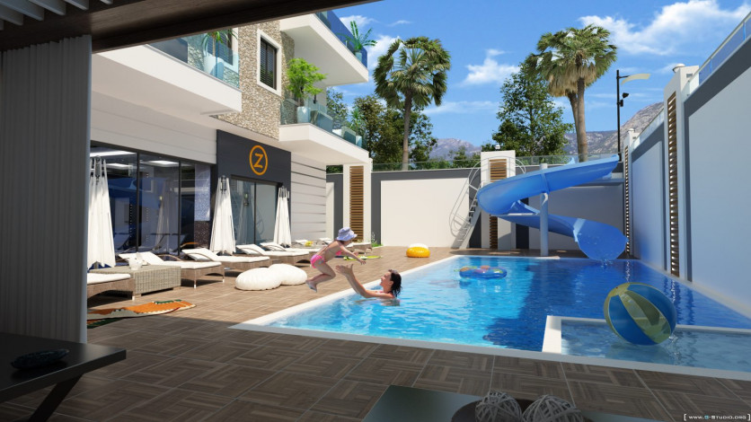 Двухуровневая квартира 3+1 в новом доме в 350 метрах от Средиземного моря, Махмутлар, Аланья - Ракурс 13