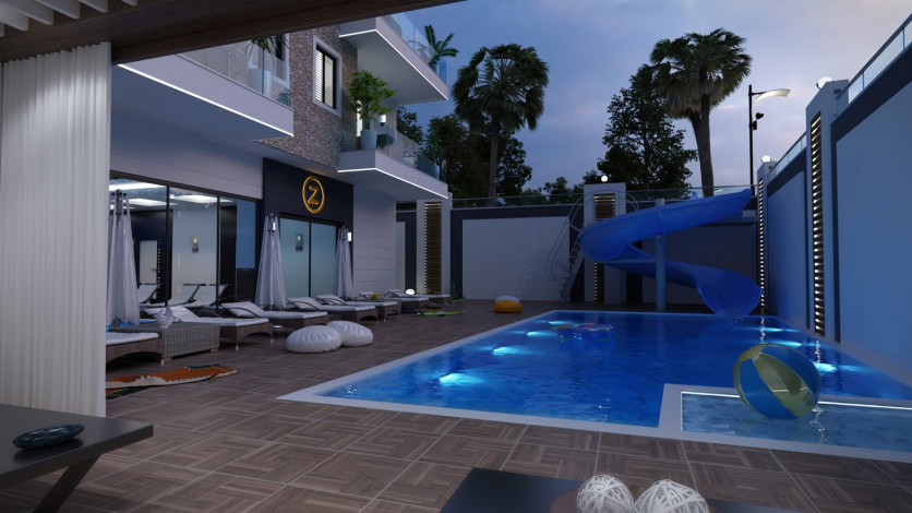 Двухуровневая квартира 3+1 в новом доме в 350 метрах от Средиземного моря, Махмутлар, Аланья - Ракурс 14