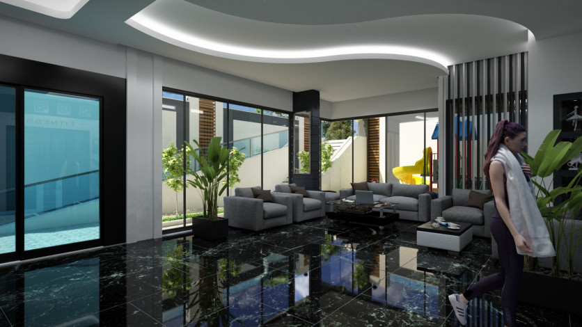 Двухуровневая квартира 3+1 в новом доме в 350 метрах от Средиземного моря, Махмутлар, Аланья - Ракурс 17