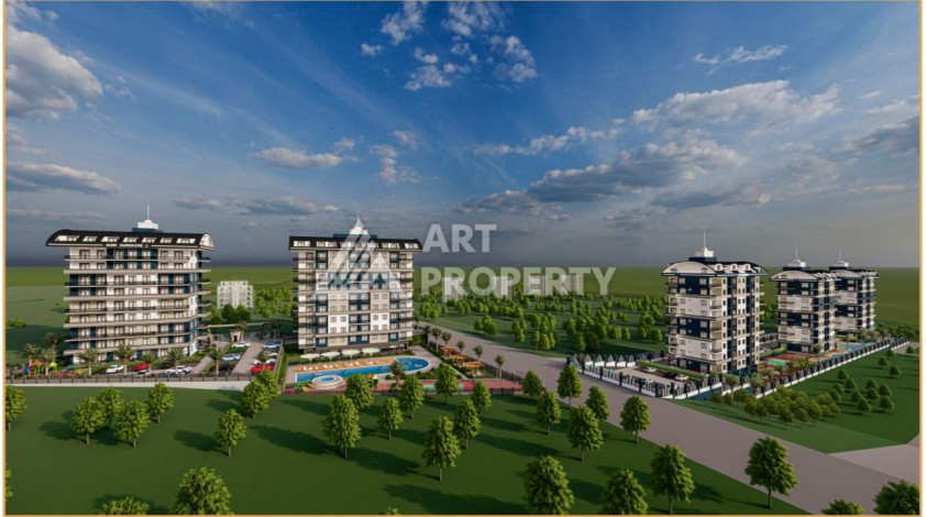 Выгодный инвестиционный проект – резиденция с развитой инфраструктурой в районе Паяллар, Алания - Ракурс 3