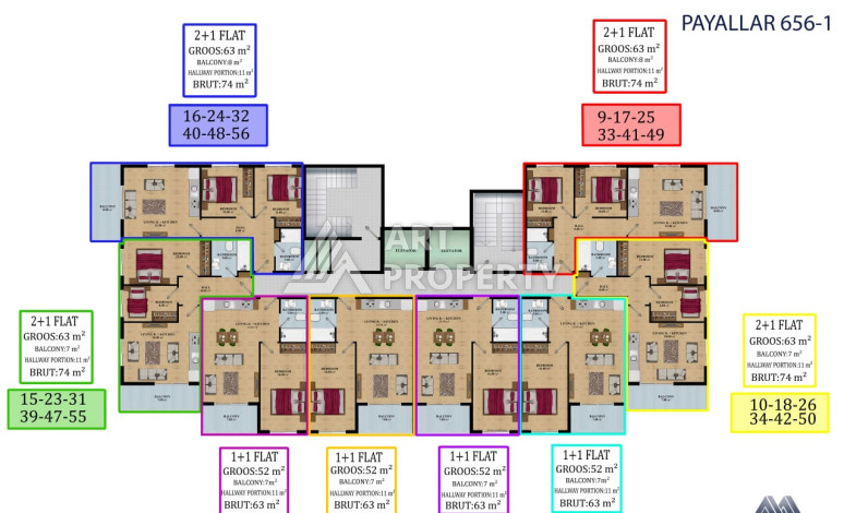 Выгодный инвестиционный проект – резиденция с развитой инфраструктурой в районе Паяллар, Алания - Ракурс 22
