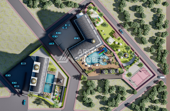 Новый проект жилого комплекса с инфраструктурой в районе Демирташ - Ракурс 4