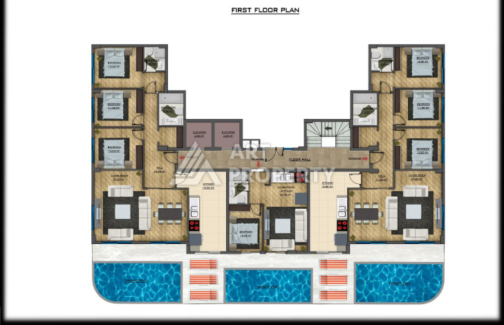 Новый шикарный проект с развитой инфраструктурой в районе Оба - Ракурс 2