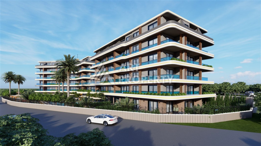 Новый проект в районе Оба на этапе строительства - Ракурс 2