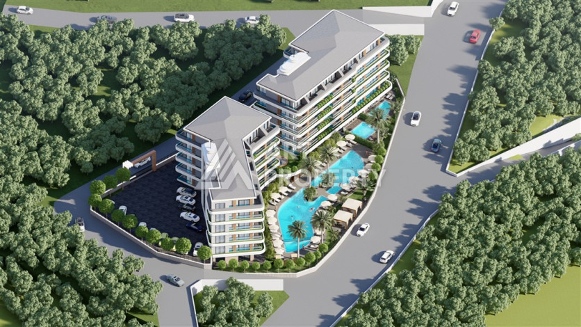 Новый проект в районе Оба на этапе строительства - Ракурс 13