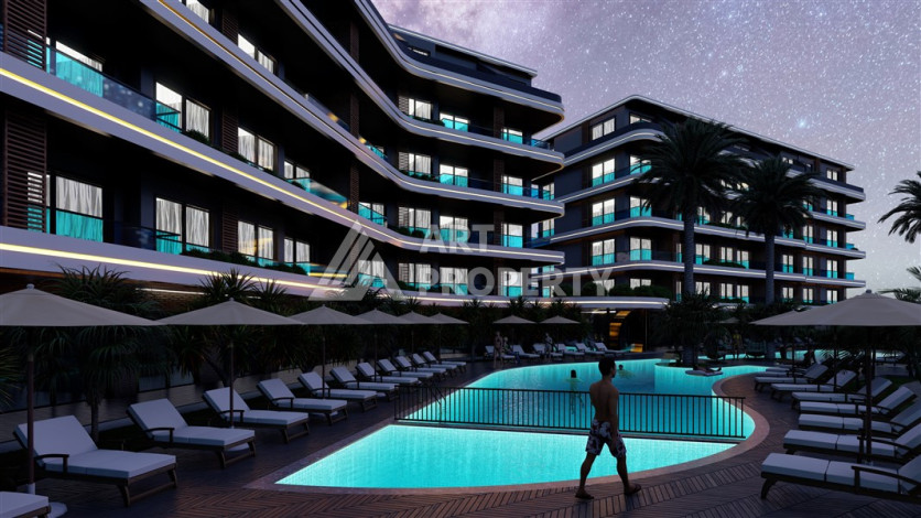 Новый проект в районе Оба на этапе строительства - Ракурс 17