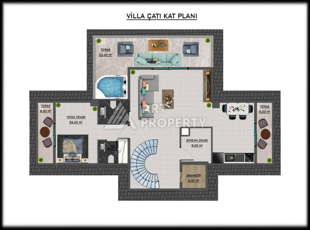 Шикарная вилла 5+1 подходит под получение гражданства - Ракурс 8
