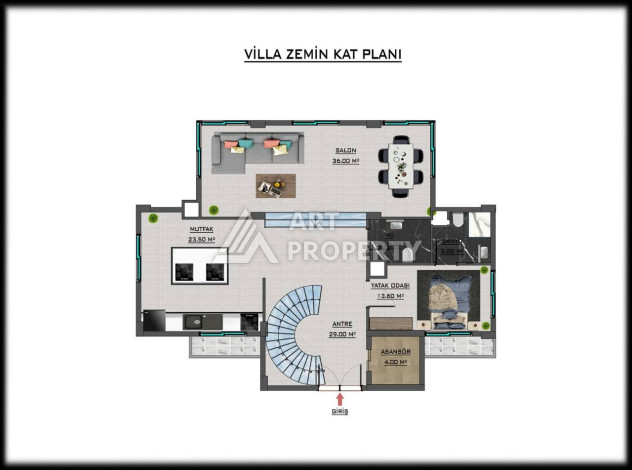 Шикарная вилла 5+1 подходит под получение гражданства - Ракурс 9