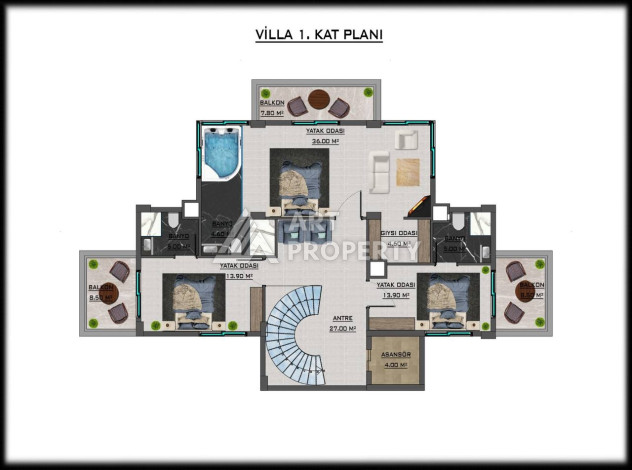 Шикарная вилла 5+1 подходит под получение гражданства - Ракурс 10
