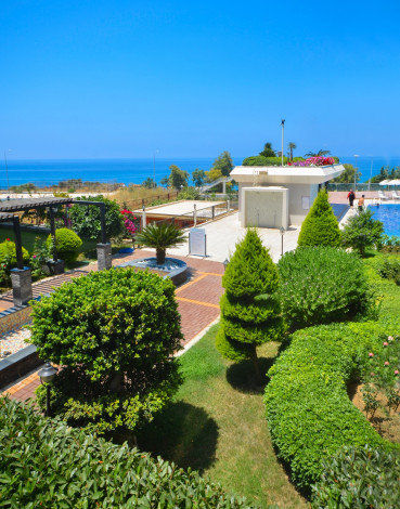 Квартира в аренду 1+1 с видом на море в одном из лучших комплексов Алании, 65 м2 - Ракурс 14